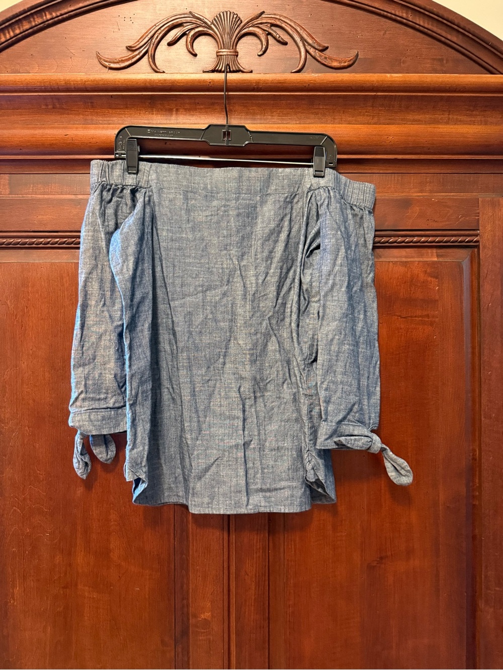 Banana Republic Chambray Off-Shoulder Blue Top